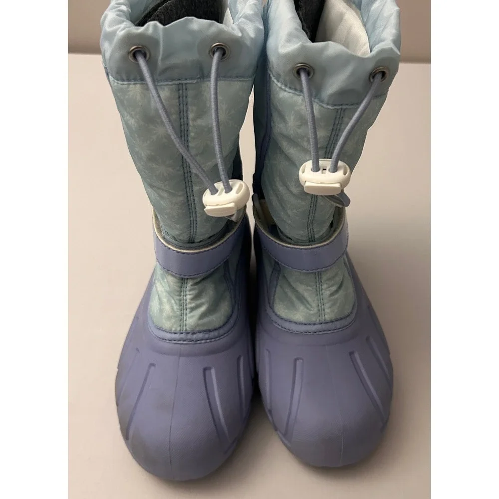 Sorel Snow Boots Disney Frozen 2 Elsa Kids Size 5 Blue‎ Purple Waterproof Winter